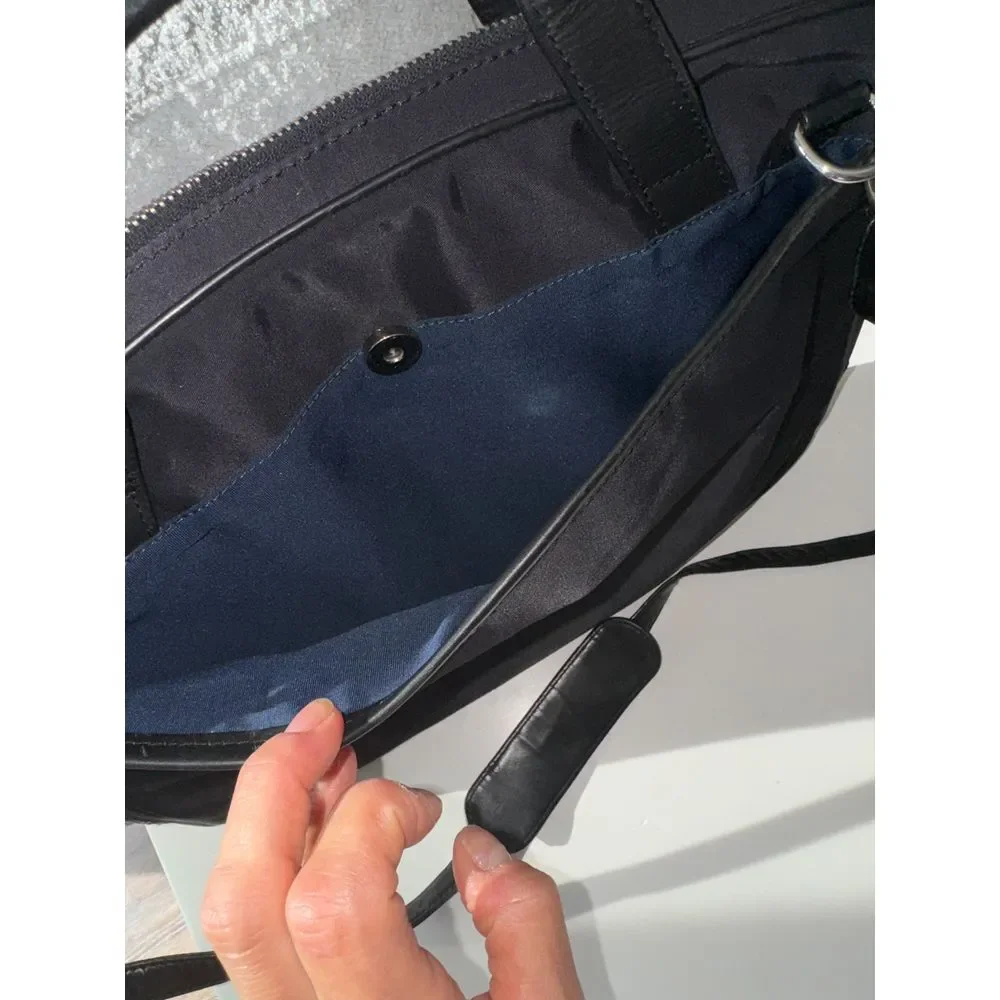 Cole‎ Haan Briefcase Laptop Case Bag Removable Strap Nylon Leather Multi Pockets